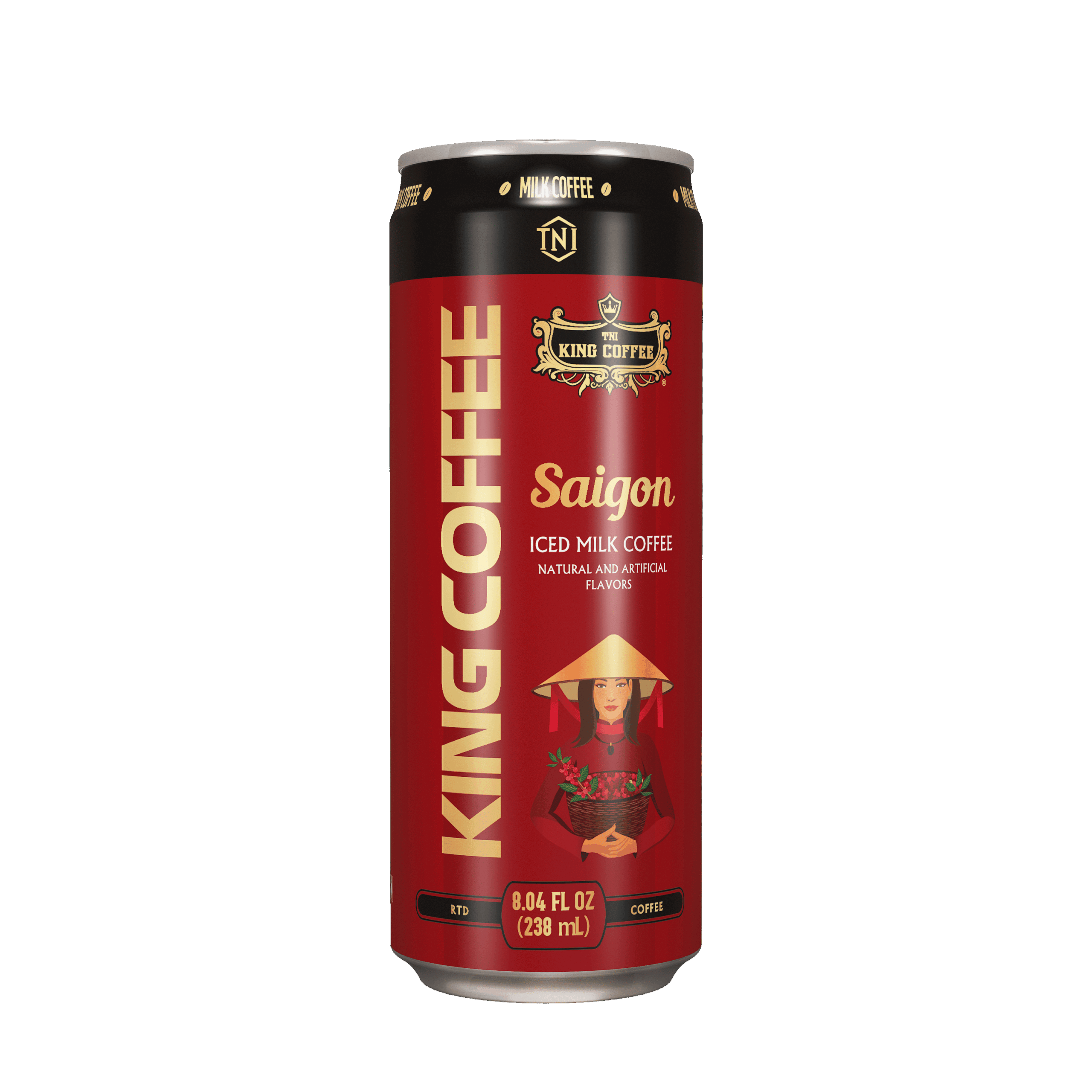 Cà Phê sữa đá Sài Gòn đậm gu Việt Uống Liền KING COFFEE - Lon 238ml - Lốc 6 lon