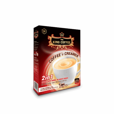 Cà Phê Hòa Tan 2IN1 Cà phê và bột kem không sữa KING COFFEE - Hộp 15 gói x 10g