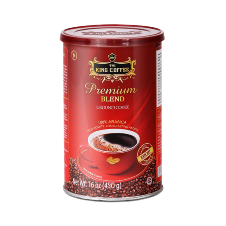 Cà Phê Rang Xay Premium Blend KING COFFEE - Lon 450g